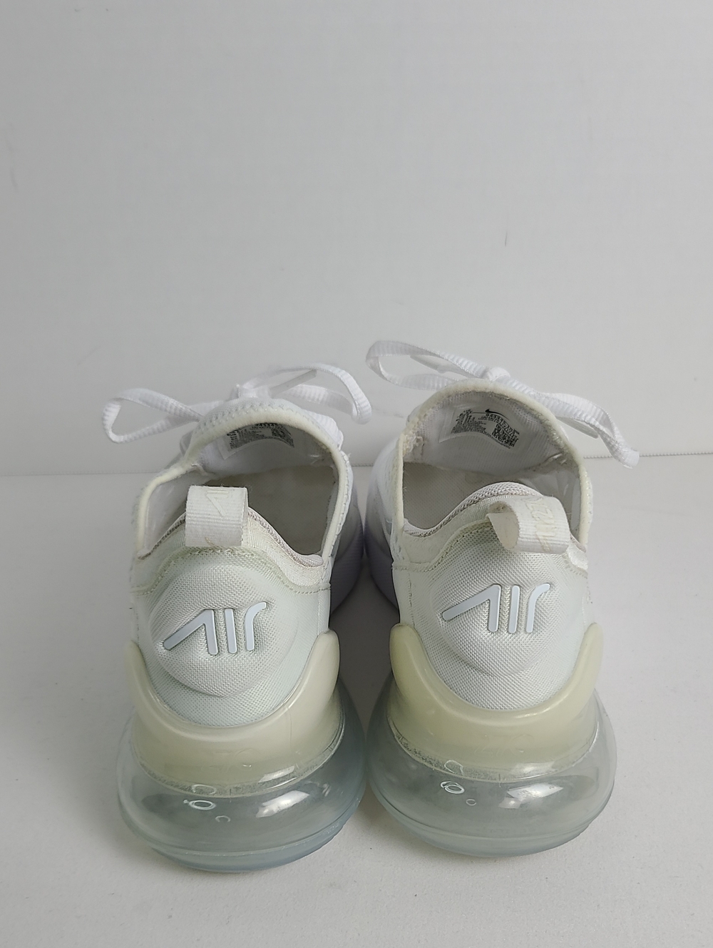 Nike Air 270 Air Max Tennis Shoes Sneakers All White Size 6.5Y - Picture 8 of 15